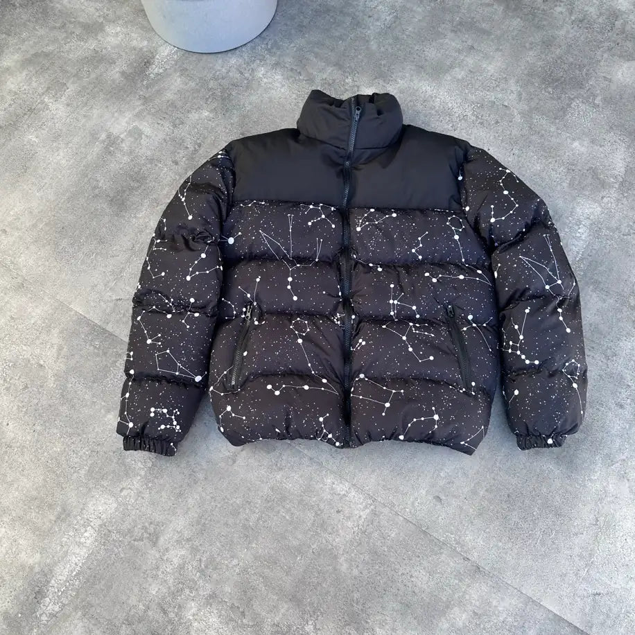 Oversize Siyah Şişme Mont